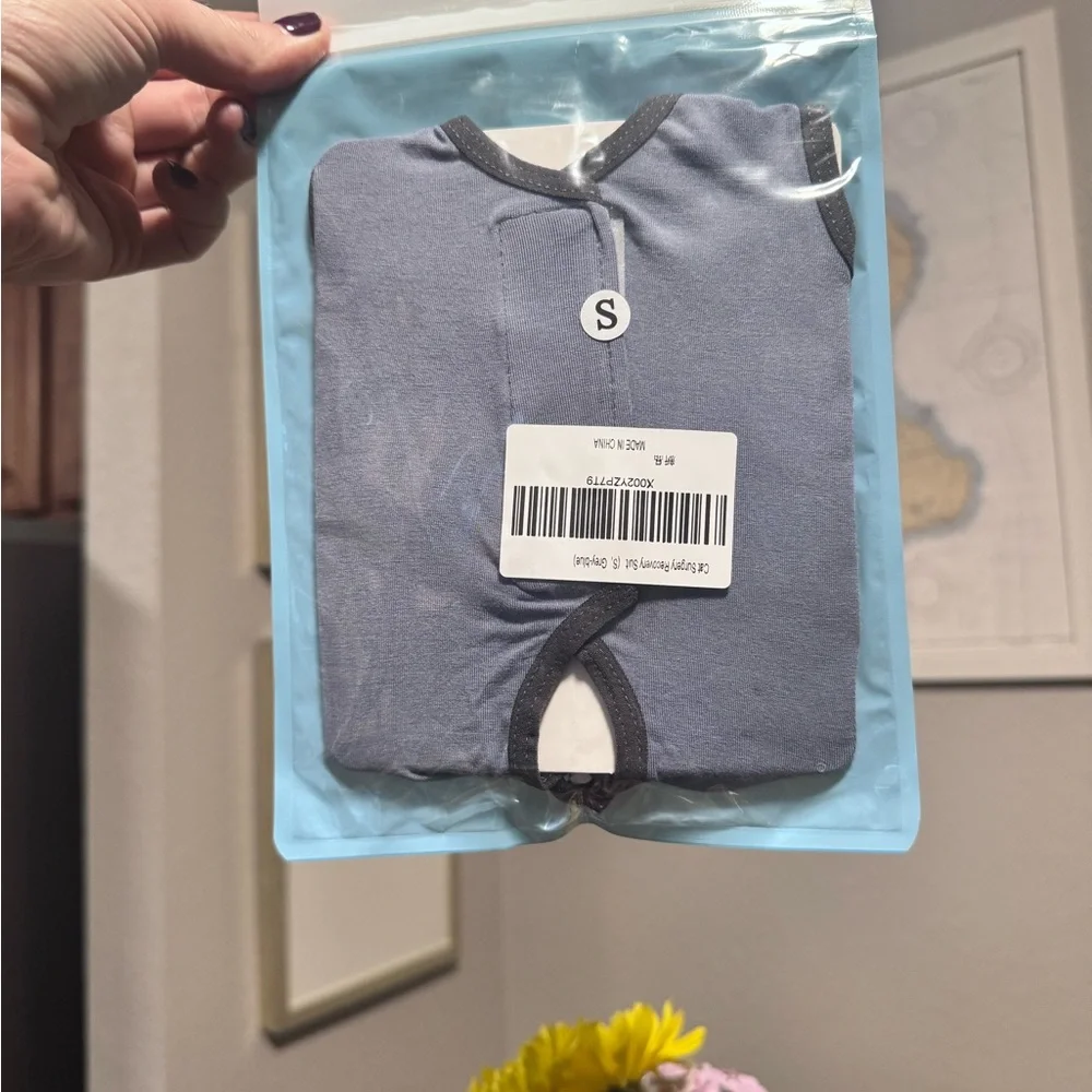 Cat Size Small- Gray-Blue Surgical Recovery Suit